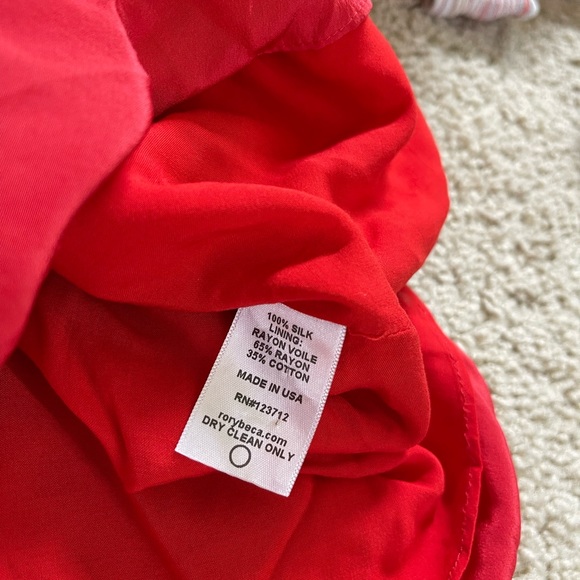 Rory Beca Kaya Red Silk Satin Mini Dress V Neck Tie Short Solid Revolve Small - Picture 4 of 4